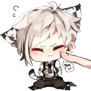 😽 Anime, Chibi, Niedlich, Kawaii, Katze, Charakter, Aufkleber telegram sticker