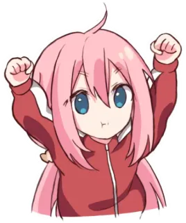 💪 anime, girl, cartoon, cute, happy telegram sticker