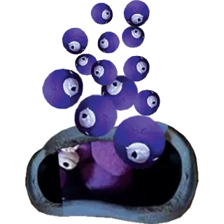 😜 Monster, blau, Augen, Mund, Bälle, Kreatur, Fantasy whatsapp sticker