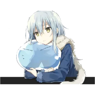 😶 Rimuru Tempest That Time I Got Reincarnated as a Slime Anime, Manga, Slime, Rimuru, Tempest, Isekai, Fantasía whatsapp sticker