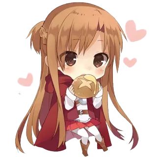 ❤ Asuna Sword Art Online Anime, Kawaii, Süß, Chibi, Asuna, Sword Art Online whatsapp sticker