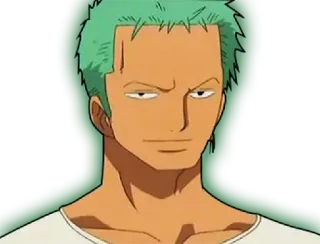 😏 Zoro One Piece anime, sword, pirate, green hair, character telegram sticker