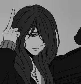 ⚓️ middle finger, offensive gesture, anime, art telegram sticker