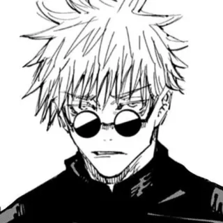 🤨 Satoru Gojo Jujutsu Kaisen anime, manga, jujutsu kaisen, satoru gojo, gojo, character, black and white telegram sticker