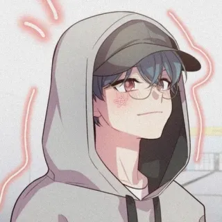 💨 Anime, Con trai, Áo hoodie, Kawaii, Hình dán whatsapp sticker