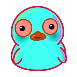 😵‍💫 dễ thương, hoạt hình, chim, động vật, sticker telegram sticker