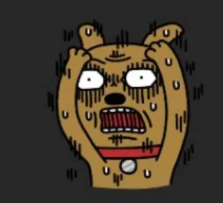 😮‍💨 chien, inquiet, nerveux, dessin animé, stressé, anxieux, craintif whatsapp sticker