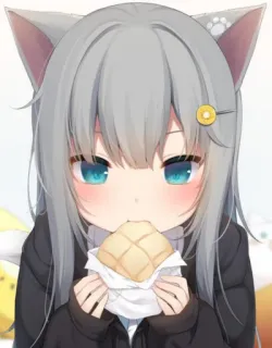 🍪 Anime, Catgirl, Ăn uống, Kawaii telegram sticker