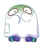 🤢 fantôme, halloween, dessin animé, effrayant, feuille, mignon telegram sticker