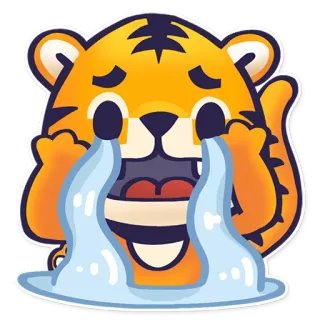 😭 tigre, chorando, triste, emoji, adesivo, desenho animado telegram sticker