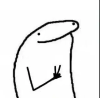 🤜 Cartoon, Stokfiguur, Vredesteken, Illustratie, Minimalistisch telegram sticker