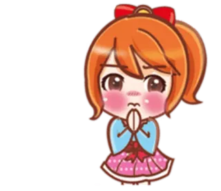 🙏 Anime, Manga, Dễ thương, Cô gái, Chibi, Nhân vật telegram sticker