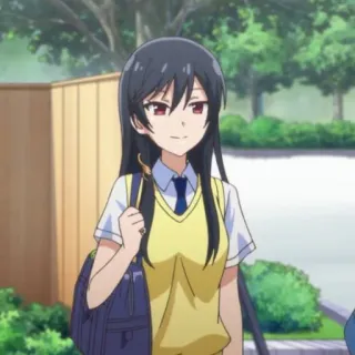 🍀 Anime, Schoolmeisje, Uniform, Personage, Vrouwelijk telegram sticker