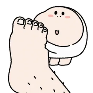 💬 cartoon, foot, cute, toe, character, illustration telegram sticker