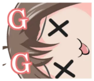 🌰 GG Anime, Wyraz, Martwy, Emotka, Kreskówka, Gra telegram sticker