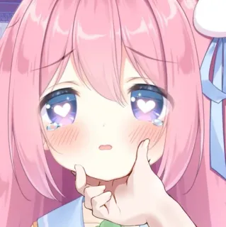 😍 Anime, Lindo, Chica, Ojos de corazón, Arte digital, Kawaii whatsapp sticker