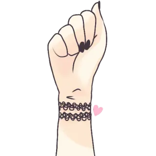 ✊ hand, wrist, bracelet, heart, cute, accessory telegram sticker