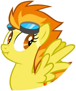😶 Spitfire My Little Pony pony, cartoon, animal, pegasus, yellow, orange, animation, sticker whatsapp sticker