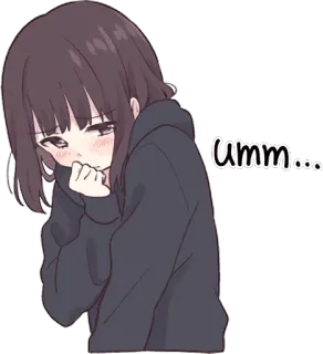 😕 umm... Anime, Meisje, Leuk, Euhm, Sticker whatsapp sticker
