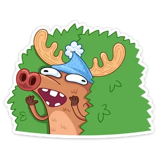 😱 binatang, kartun, rusa besar, imut, lucu, unik telegram sticker