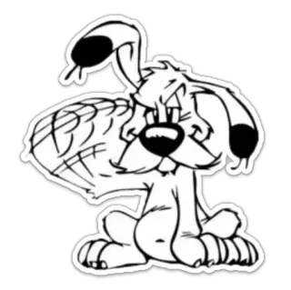 👌 Kreskówka, Pies, Zwierzę, Szkic, Line art, Zwierzę domowe telegram sticker