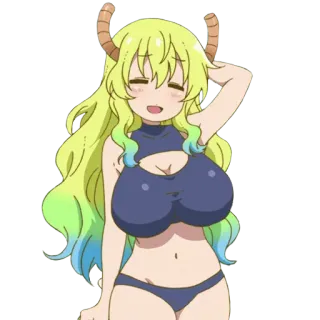 😇 Lucoa Miss Kobayashi's Dragon Maid Anime, Draak, Waifu, Fanart, Lucoa whatsapp sticker