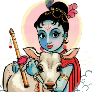 🤗 Krishna 印度教, 神, 印度, 宗教, 牛, 神 telegram sticker