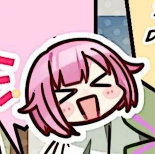 🪸 Anime, Cartone animato, Personaggio, Sticker, Capelli rosa, Kawaii, Carino telegram sticker