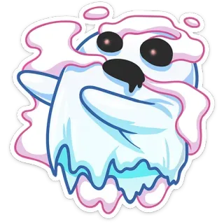 👻 Geist, gruselig, süß, Monster, kawaii, Cartoon, Halloween, beängstigend whatsapp sticker