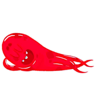 😴 octopus, sea creature, red, cartoon, animal, marine life telegram sticker