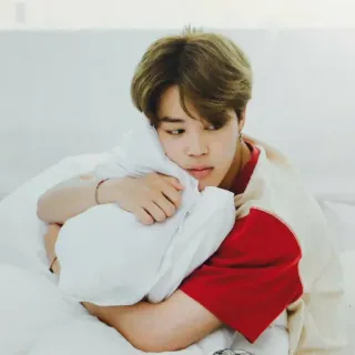 😴 Jimin Persona, Celebridad, Hombre, Abrazo, Almohada, K-pop telegram sticker