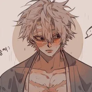🤍 슙 动漫, 漫画, 汗, 动漫男孩 telegram sticker