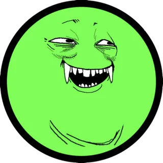 😂 visage, mème, vert, effrayant, drôle, dessin animé telegram sticker