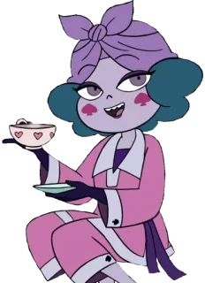 😀 Eclipsa Butterfly Star vs. the Forces of Evil cartoon, Eclipsa Butterfly, tea, purple, Star vs. the Forces of Evil telegram sticker