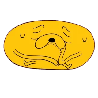 🤔 Jake Adventure Time Cartoon, Animation, Hund, Gelb, Stinkefinger, Beleidigend telegram sticker