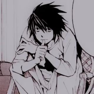 🔭 L Lawliet Death Note anime, manga, death note, L, lawliet, detective telegram sticker