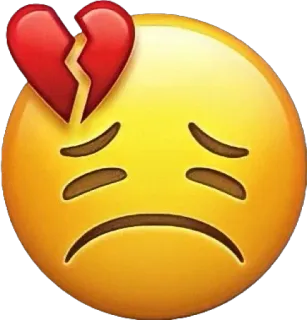 💔 emoji, sad, broken heart, heartbreak, sorrow, disappointment telegram sticker