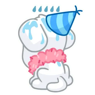 😓 dog, cute, party, sad, rain, sticker telegram sticker