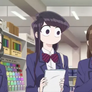 🦋 Komi Shouko Komi Can't Communicate Anime, Komi can't communicate, Mangá, Komi Shouko, Uniforme escolar, Fofo, Kawaii, Tímido telegram sticker
