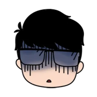🐼 卡通, 难过, 失望, 眼镜, 表情符号, 脸 telegram sticker