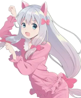 🥰 Izumi Sagiri Eromanga Sensei 动漫, 漫画, 可爱, 女孩, 粉色, 卡哇伊, 纱雾, 和泉 telegram sticker