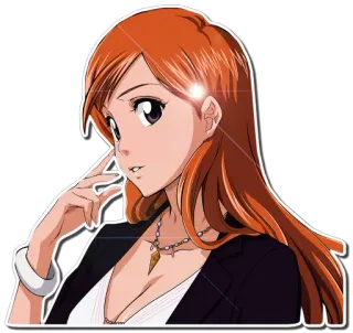 😊 Orihime Inoue Bleach anime, character, girl, Orihime Inoue, Bleach, orange hair telegram sticker