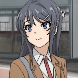 🐰 Mai Sakurajima Rascal Does Not Dream of Bunny Girl Senpai 애니메이션, 여고생, 캐릭터, 소녀, 애니메이션 whatsapp sticker