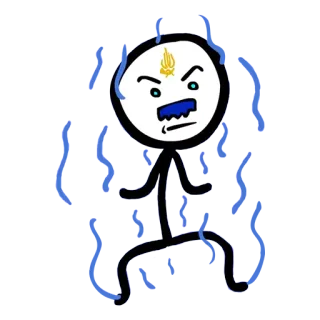 💪 manusia lidi, kartun, karakter telegram sticker