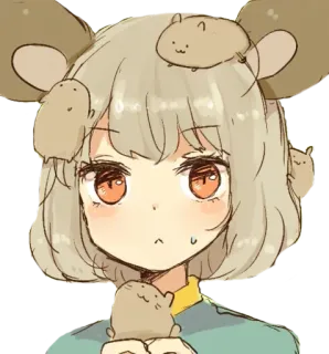 😒 อนิเมะ, สัตว์, น่ารัก, การ์ตูน, มังงะ, แฮมสเตอร์, สัตว์, คาวาอิ telegram sticker