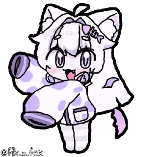 🥳 @fix-x-fox Anime, Katze, Cartoon, Kawaii, Süß, Digitale Kunst, Sticker whatsapp sticker