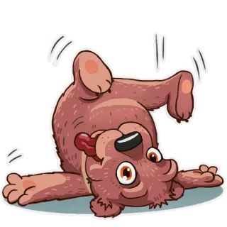 🙃 urso, animal, desenho animado, engraçado, brincalhão telegram sticker