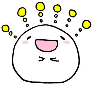 😄 милый, капля, каваий, счастливый, думающий, мультяшный whatsapp sticker