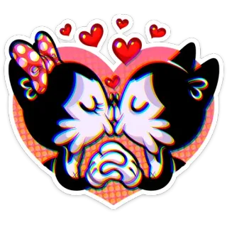 🥰 любовь, поцелуй, мультфильм, сердечки, милый, романтический telegram sticker
