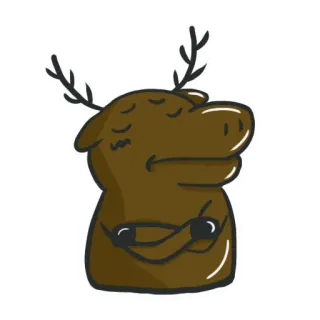🙄 alce, animale, cartone animato, carino, divertente, adesivo telegram sticker
